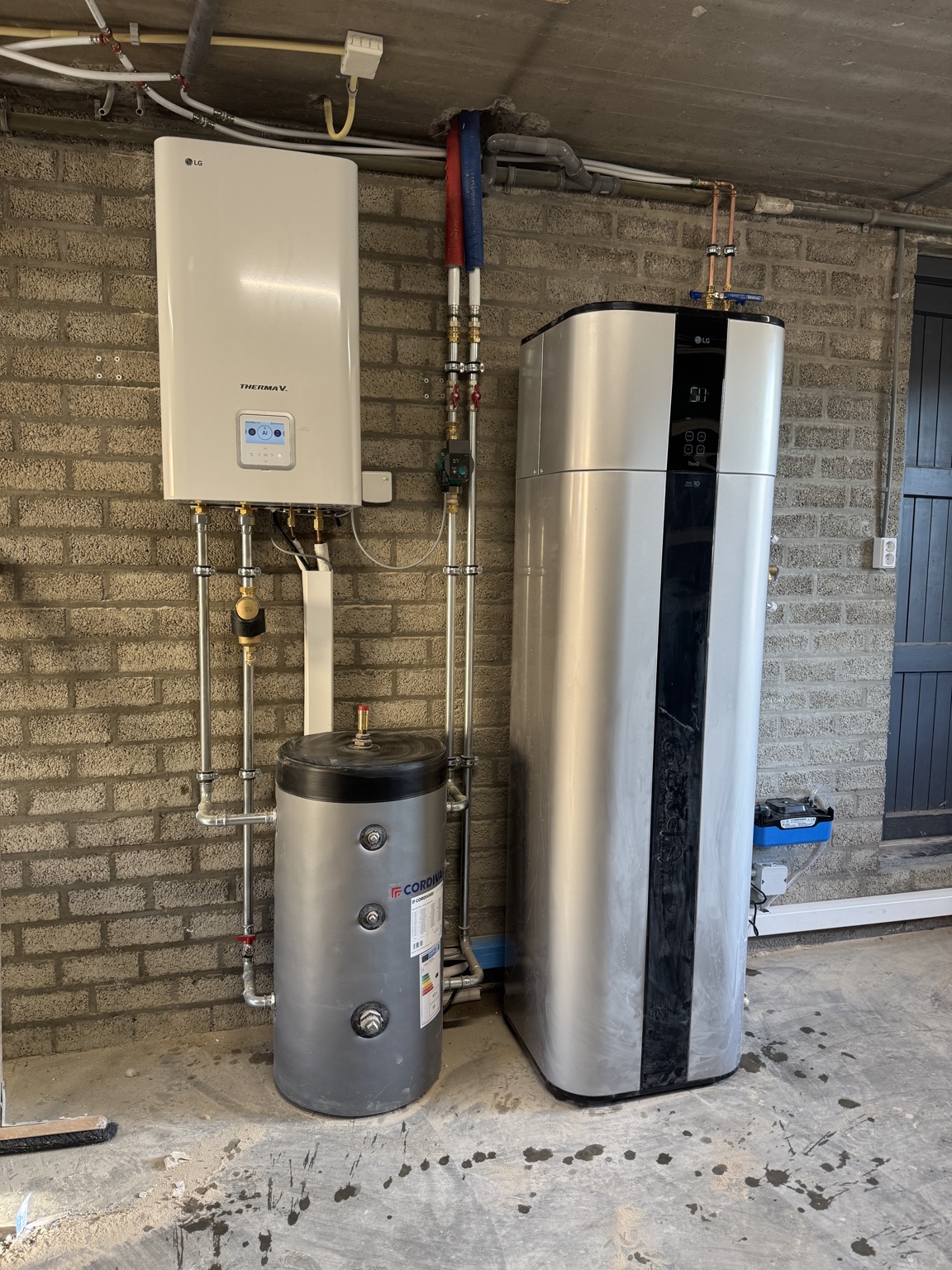 Volledig elektrische LG warmtepompinstallatie met boiler